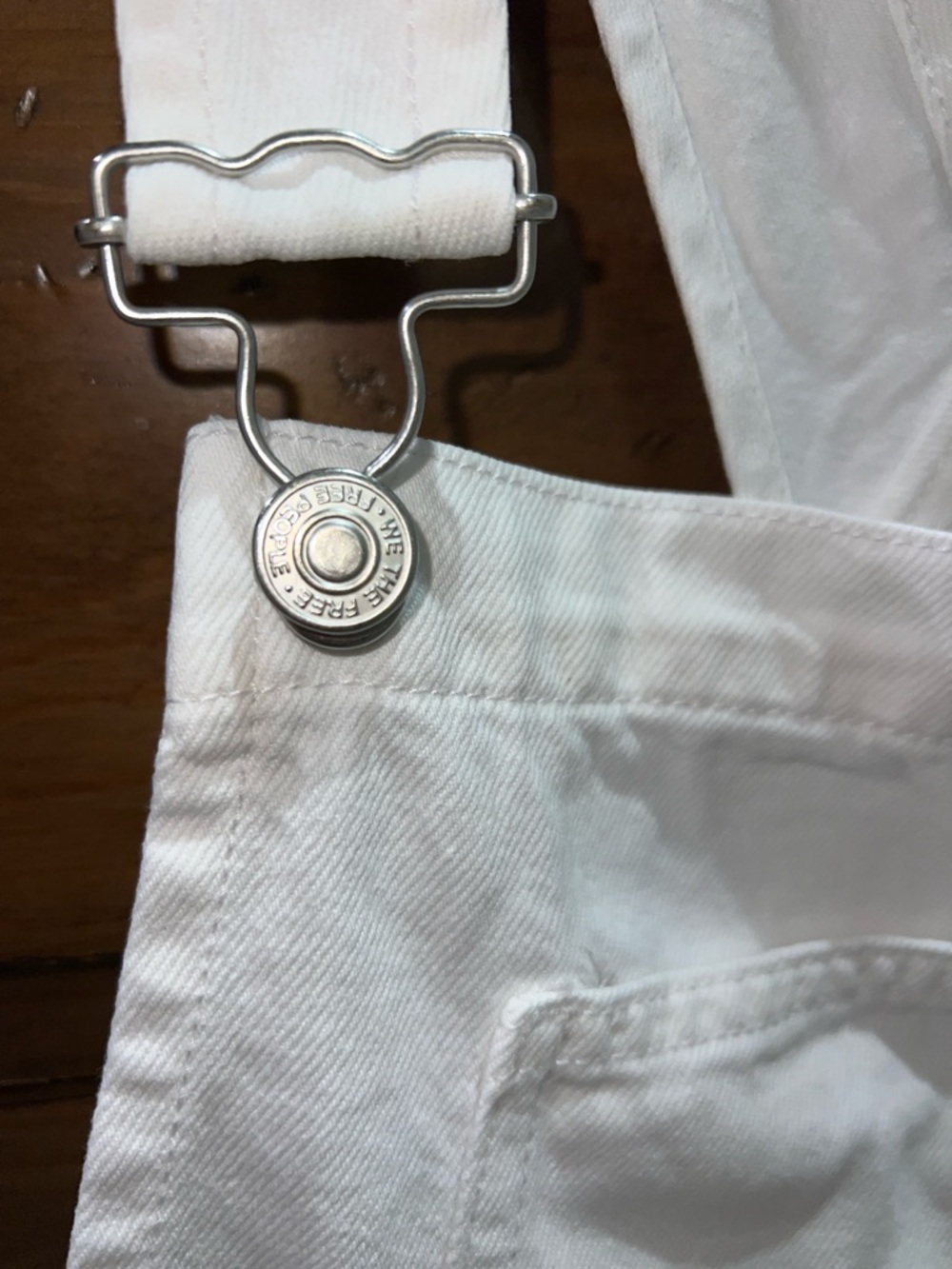 We The Free! White Denim Ziggy Shortalls SZ Medium {beach, resort, vacay, lake} - Picture 9 of 14